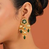 Meher - Noor Mahal Dangler earring, Women Gold Kundan Dangler
