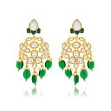 Meher - Nishat Dangler earring, Women Gold Kundan Chandbali