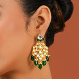 Meher - Nishat Dangler earring, Women Gold Kundan Chandbali