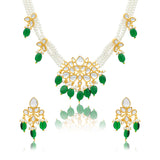 Meher - Zeenat necklace, Women Gold Pearl Choker Set