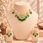 Meher - Zeenat necklace, Women Gold Pearl Choker Set