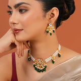 Meher - Zeenat necklace, Women Gold Pearl Choker Set