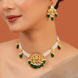 Meher - Zeenat necklace, Women Gold Pearl Choker Set