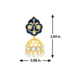 Meher - Gulzar Blue Jhumki Earring, Women Gold Blue Jhumki