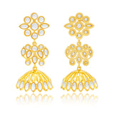 Meher - Mumtaz  Jhumki Earring, Women Gold Kundan Jhumki