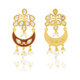 Meher - Mumtaz  Dangler Earring, Women Gold Kundan Chandbali