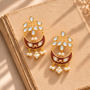 Meher - Mumtaz  Dangler Earring, Women Gold Kundan Chandbali
