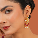 Meher - Mumtaz  Dangler Earring, Women Gold Kundan Chandbali