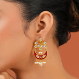 Meher - Mumtaz  Dangler Earring, Women Gold Kundan Chandbali
