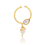 Meher - Mehrunisa Nose ring, Women Gold Pearl Drop Nath