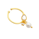 Meher - Mehrunisa Nose ring, Women Gold Pearl Drop Nath
