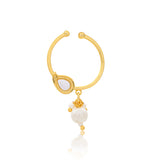Meher - Mehrunisa Nose ring, Women Gold Pearl Drop Nath