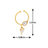 Meher - Mehrunisa Nose ring, Women Gold Pearl Drop Nath