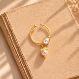 Meher - Mehrunisa Nose ring, Women Gold Pearl Drop Nath