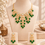 Meher - Gulnaar necklace, Women Gold Kundan Necklace Set