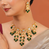 Meher - Gulnaar necklace, Women Gold Kundan Necklace Set