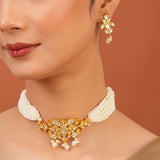Meher - Nazakat Choker necklace, Women Gold Dori Choker Set