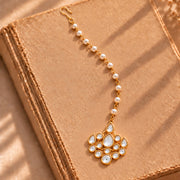 Meher - Mehrab Maangtika, Women Gold Pearl Maang Tikka