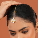 Meher - Mehrab Maangtika, Women Gold Pearl Maang Tikka