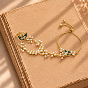 Meher - Dastaan Hathpfool, Women Gold Floral Hathphool