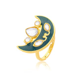 Meher - Dastaan ring, Women Gold Chaand Kundan Ring