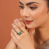 Meher - Dastaan ring, Women Gold Chaand Kundan Ring