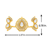 Meher - Gul two finger ring, Women Gold Floral Kundan Ring