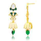 Meher - Taj Dangler earring, Women Gold Enamel Dangler