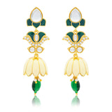 Meher - Taj Dangler earring, Women Gold Enamel Dangler