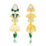 Meher - Taj Dangler earring, Women Gold Enamel Dangler
