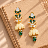 Meher - Taj Dangler earring, Women Gold Enamel Dangler