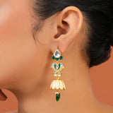 Meher - Taj Dangler earring, Women Gold Enamel Dangler