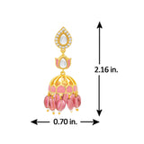 Meher - Rooh Jhumki earring, Women Gold Pink Kundan Jhumkas