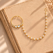 Meher - Naaz Nose ring, Women Gold Kundan Bridal Nath