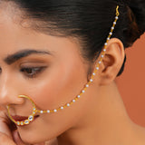 Meher - Naaz Nose ring, Women Gold Kundan Bridal Nath