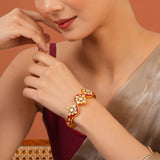 Meher - Zoya Bangle, Women Gold Red Kundan Bangle