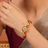 Meher - Zoya Bangle, Women Gold Red Kundan Bangle