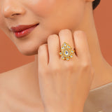 Meher - Seher Ring, Women Seher Gold Kundan Ring