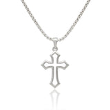 Men Collection Silver Plain Cross Pendant Necklace