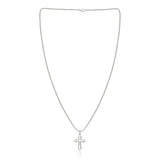 Men Collection Silver Plain Cross Pendant Necklace