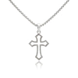 Men Collection Silver Plain Cross Pendant Necklace