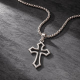 Men Collection Silver Plain Cross Pendant Necklace