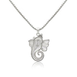Men Collection Silver Ganesh ji Pendant Necklace with Enamel Accent