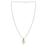 Men Collection Two Tone Anchor and Infinity Rope Pendant Necklace on a Fine Oxidised Silver Chain for Everyday Classic Wear
