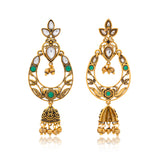 Aaroh - belle Chandbali Earring ( Women Gold Kundan Jhumki Drops )