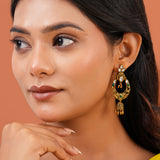 Aaroh - belle Chandbali Earring ( Women Gold Kundan Jhumki Drops )