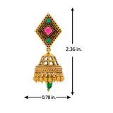 Aaroh - dolika Jhumki earring ( Women Gold Red Green Jhumki )