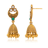 Aaroh - aura bell jhumki earring ( Women Gold Kundan Bell Jhumki )