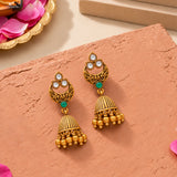 Aaroh - aura bell jhumki earring ( Women Gold Kundan Bell Jhumki )