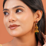 Aaroh - bell-ish jhumki earring ( Women Gold Pink Tier Jhumki )